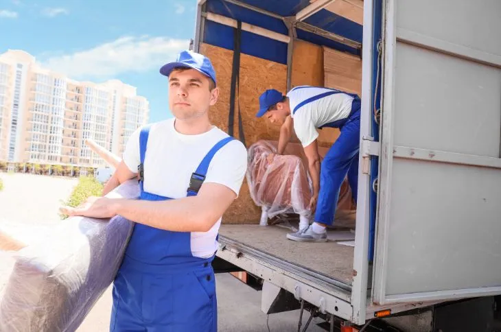 Entladung eines LKW mit Beiladung Entladung eines LKW mit Beiladung